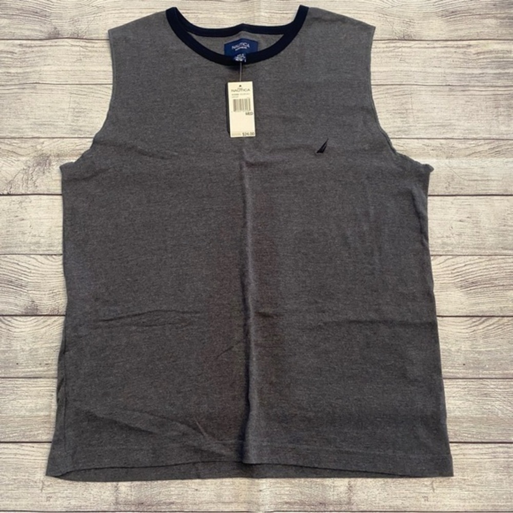 Nautica Sleepwear Gray Sleeveless Tank Raw Hem Medium